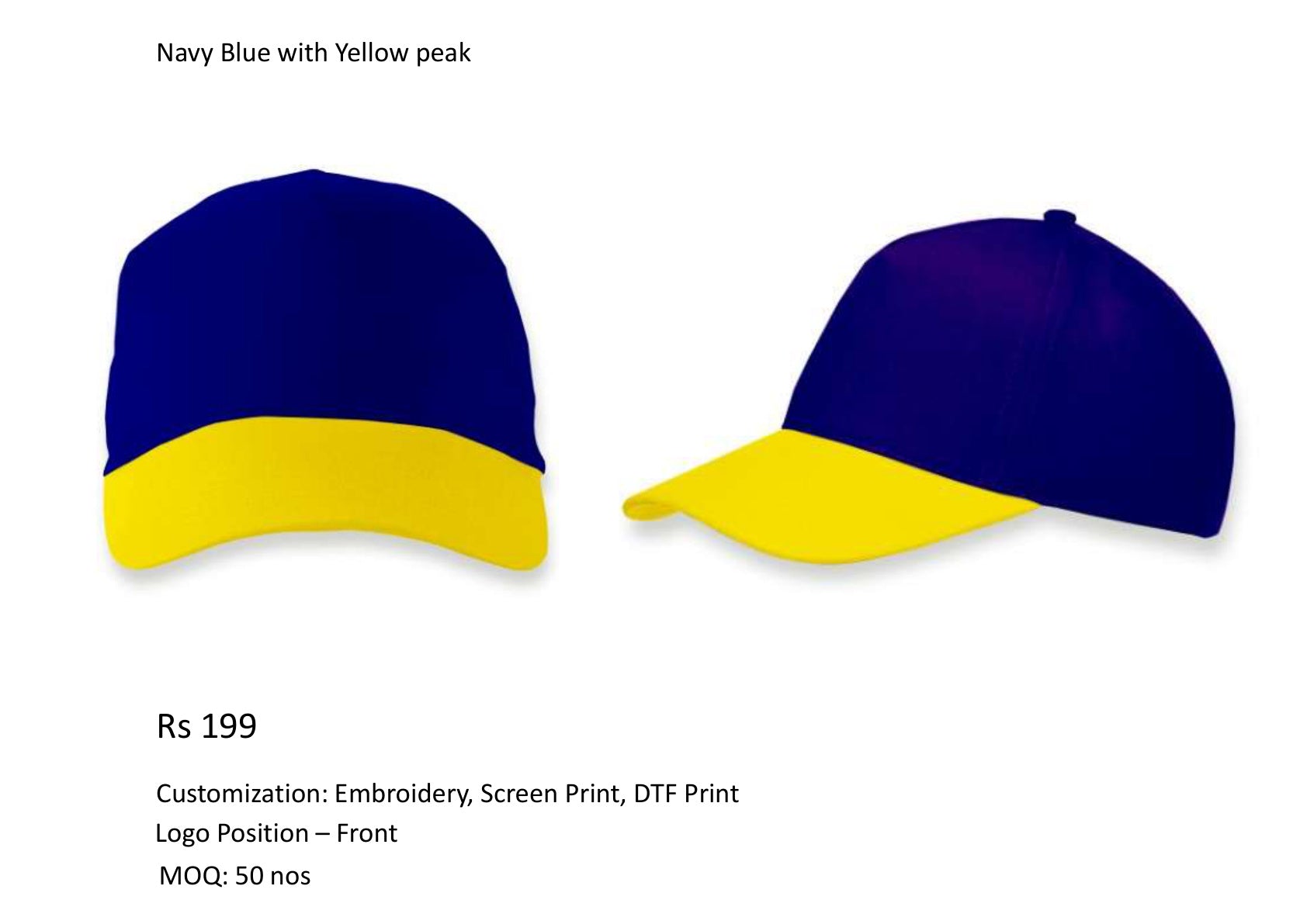 Navy Blue with Yellow