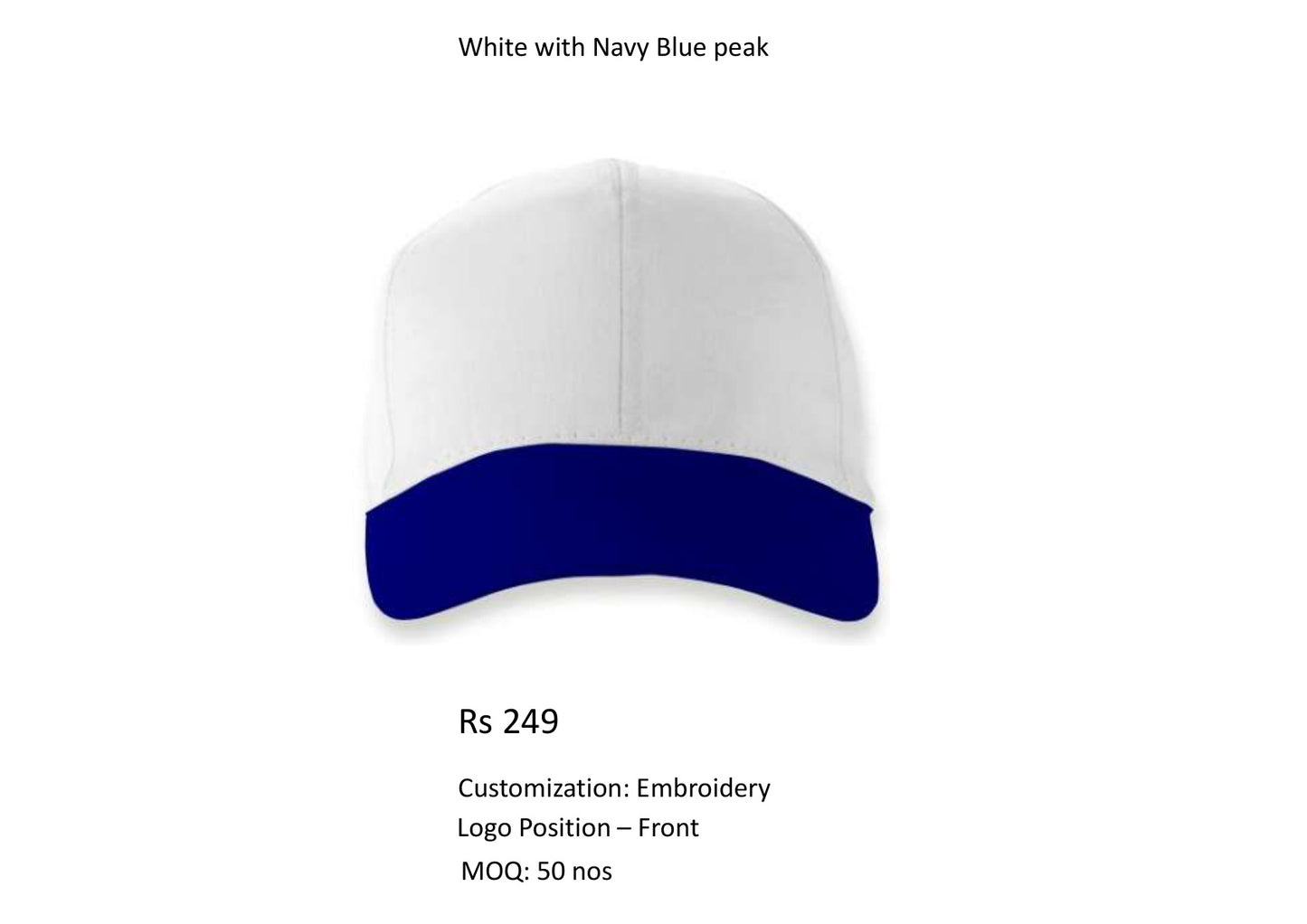 White with Navy Blue