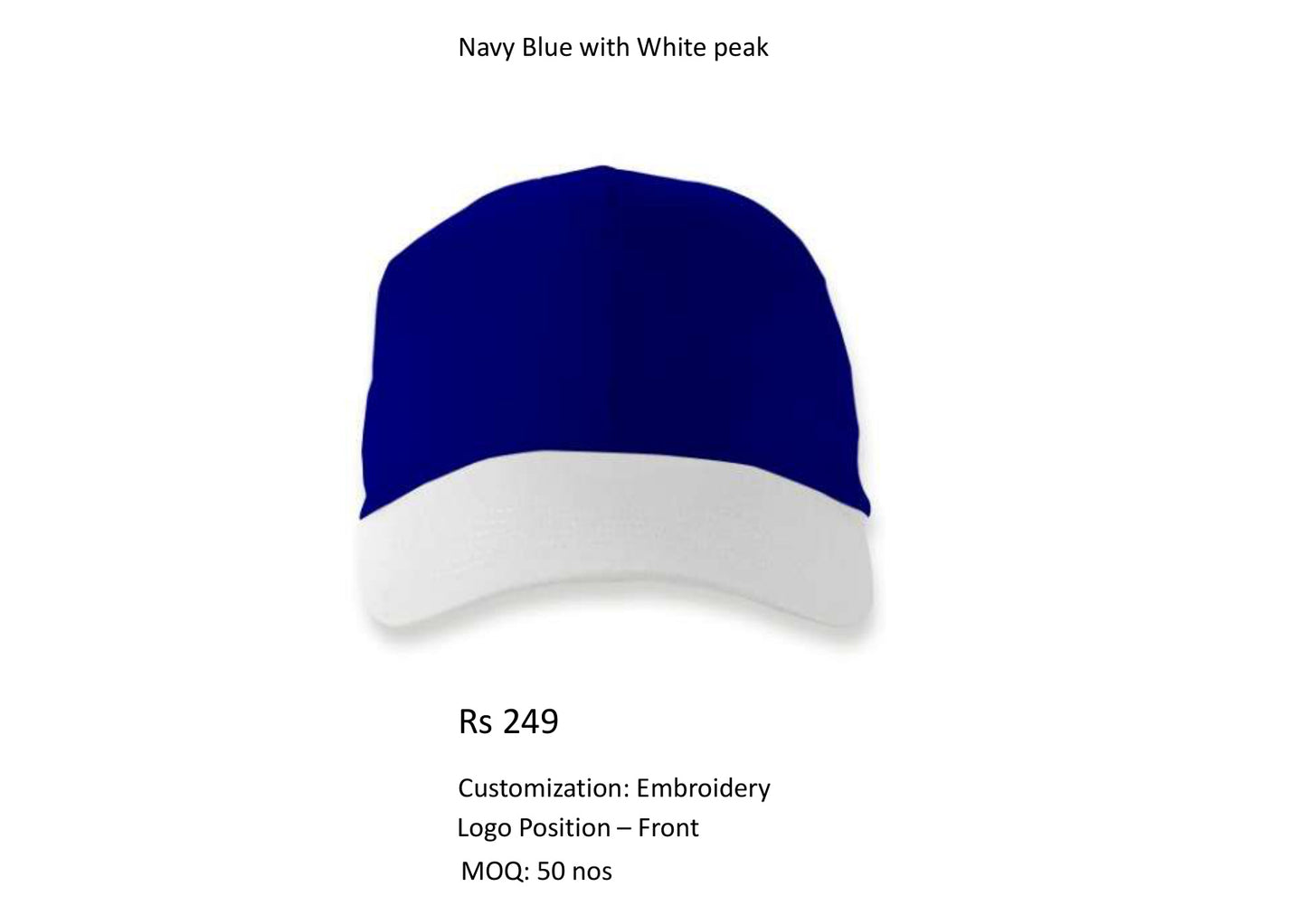 Navy Blue with White