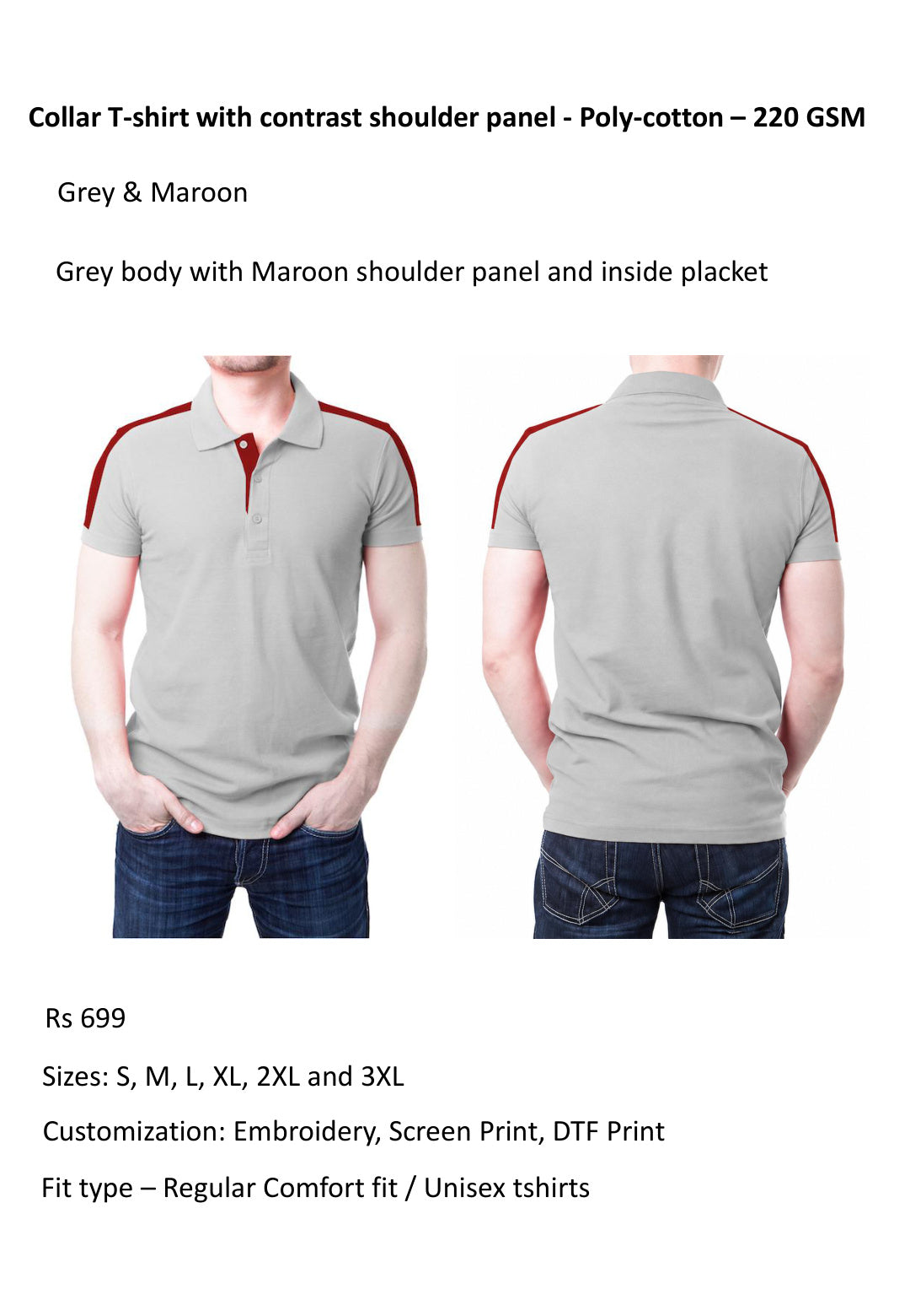 Grey & Maroon