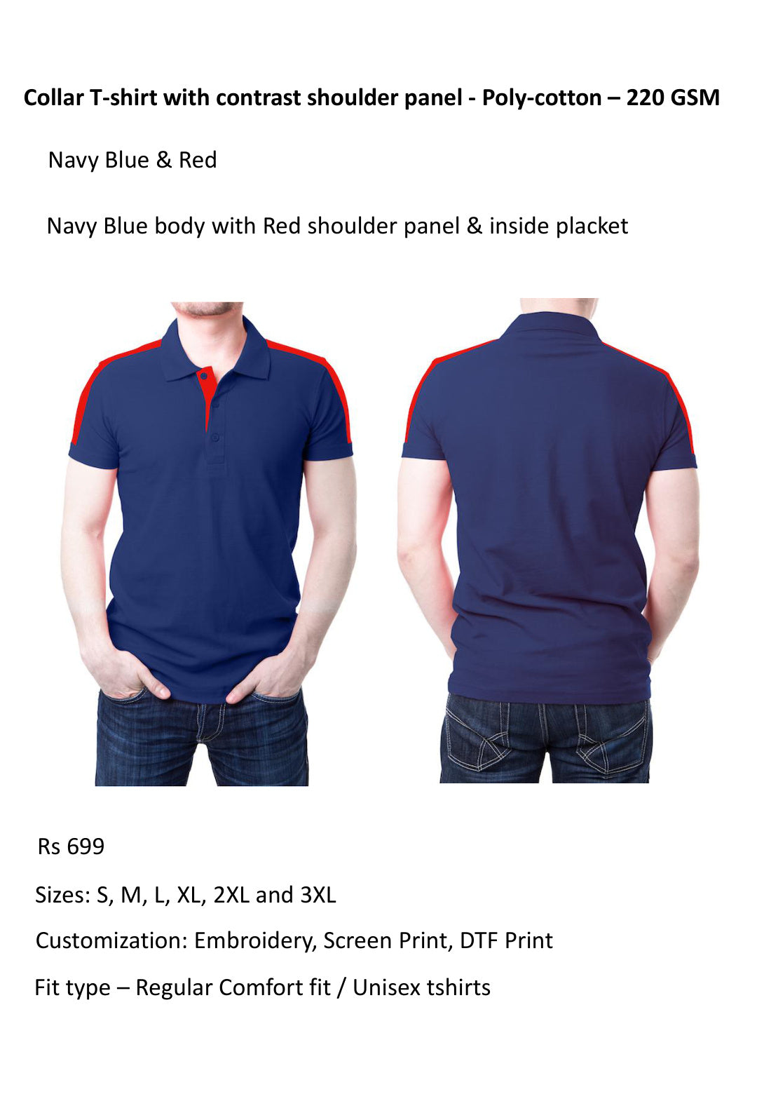 Navy Blue & Red