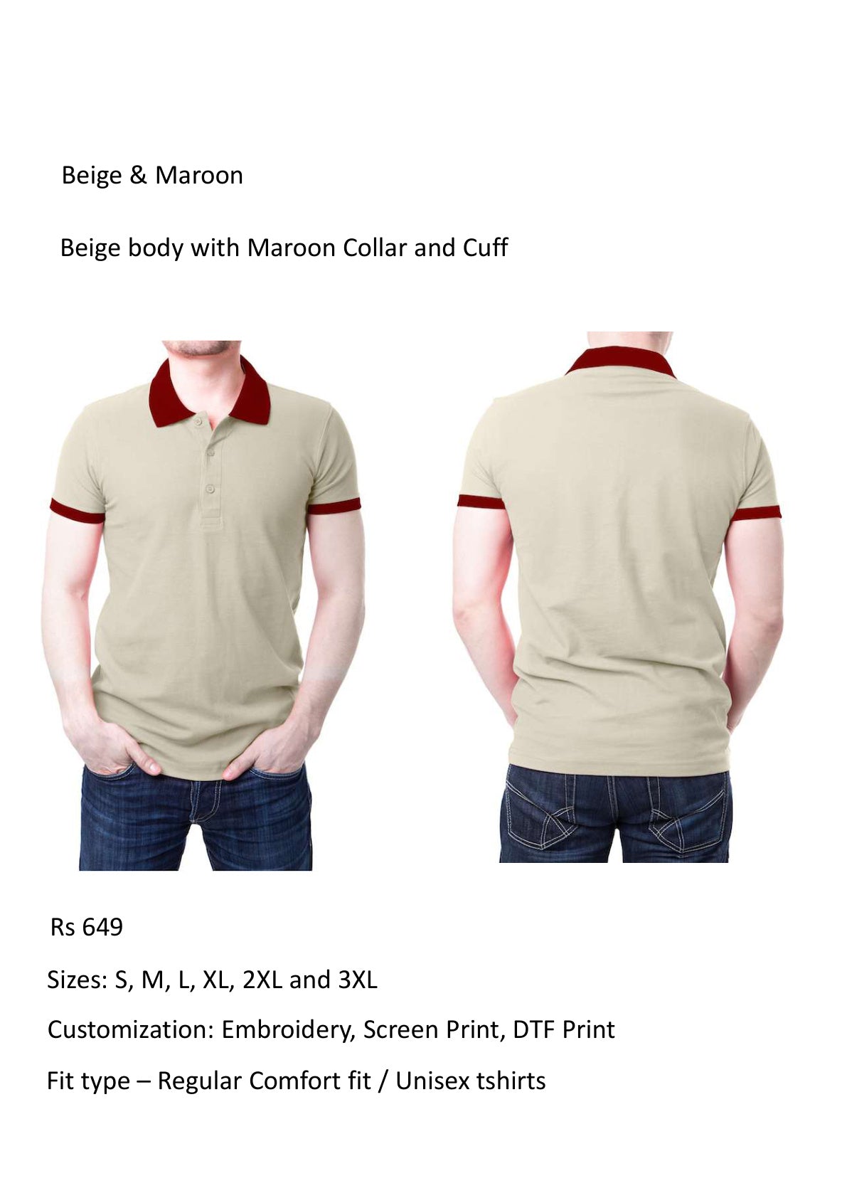 Beige & Maroon