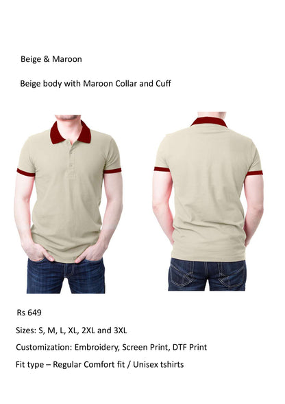 Beige & Maroon