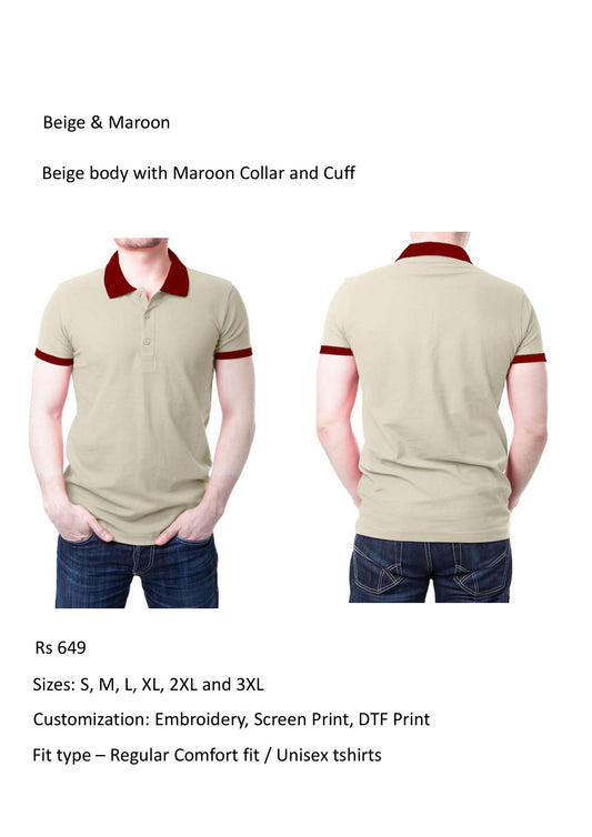 Beige & Maroon