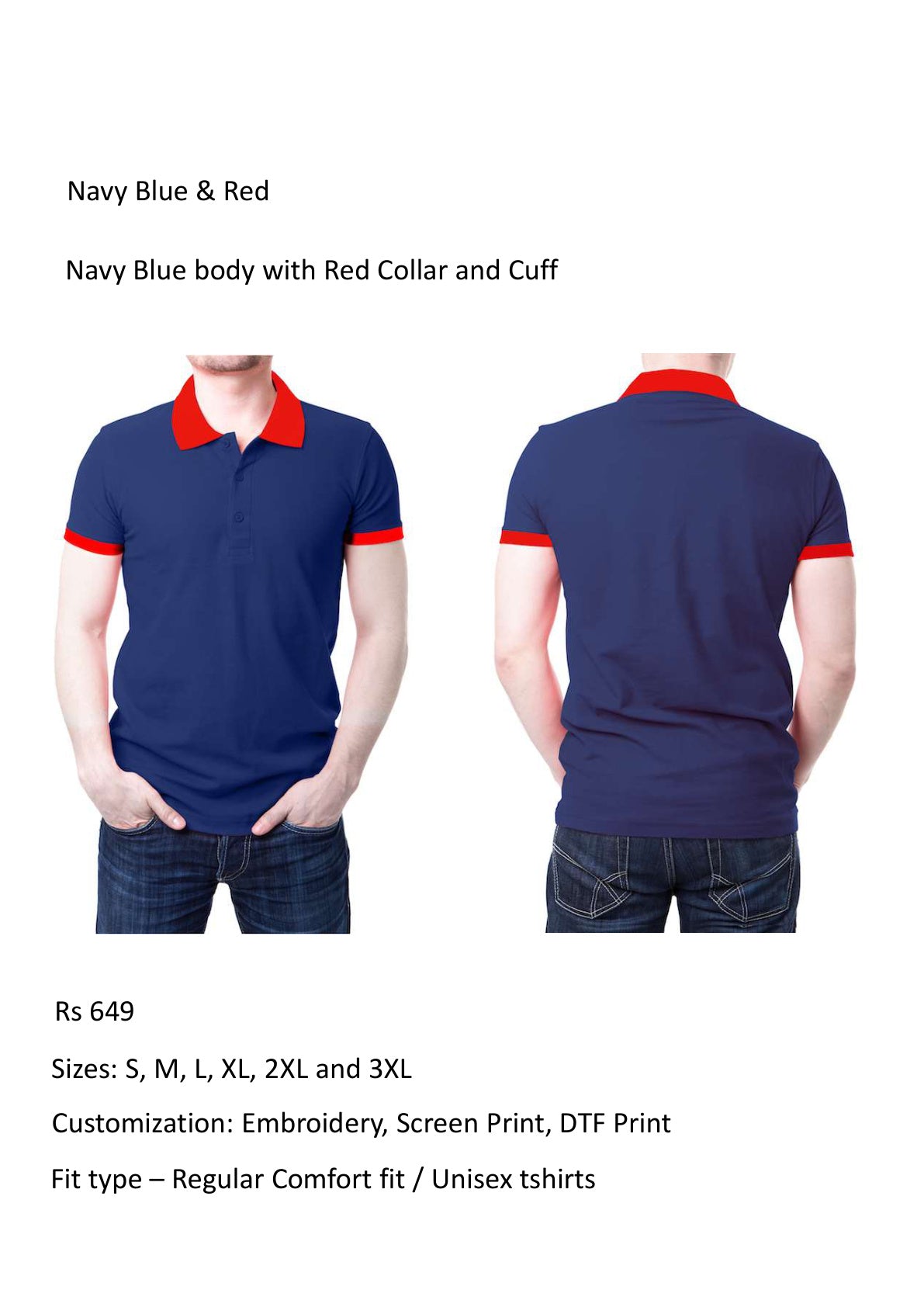 Navy Blue & Red
