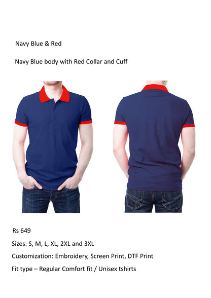 Navy Blue & Red