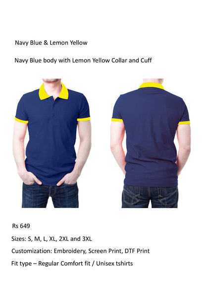 Navy Blue & Lemon Yellow