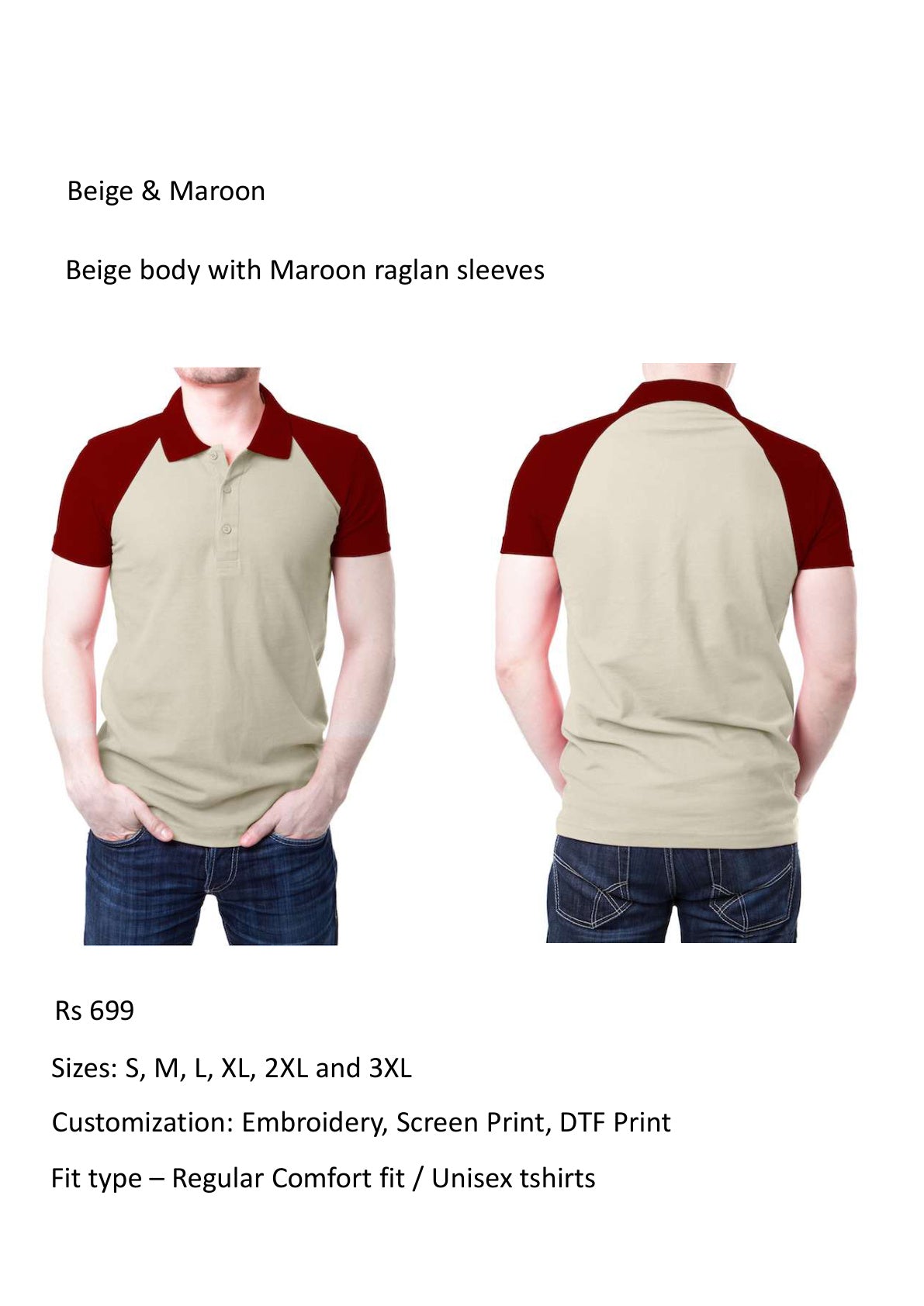Beige & Maroon
