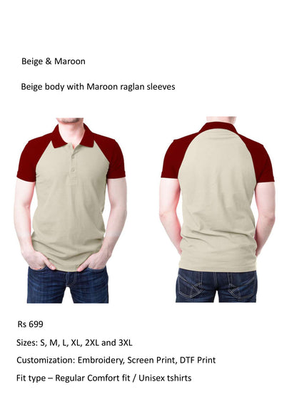 Beige & Maroon