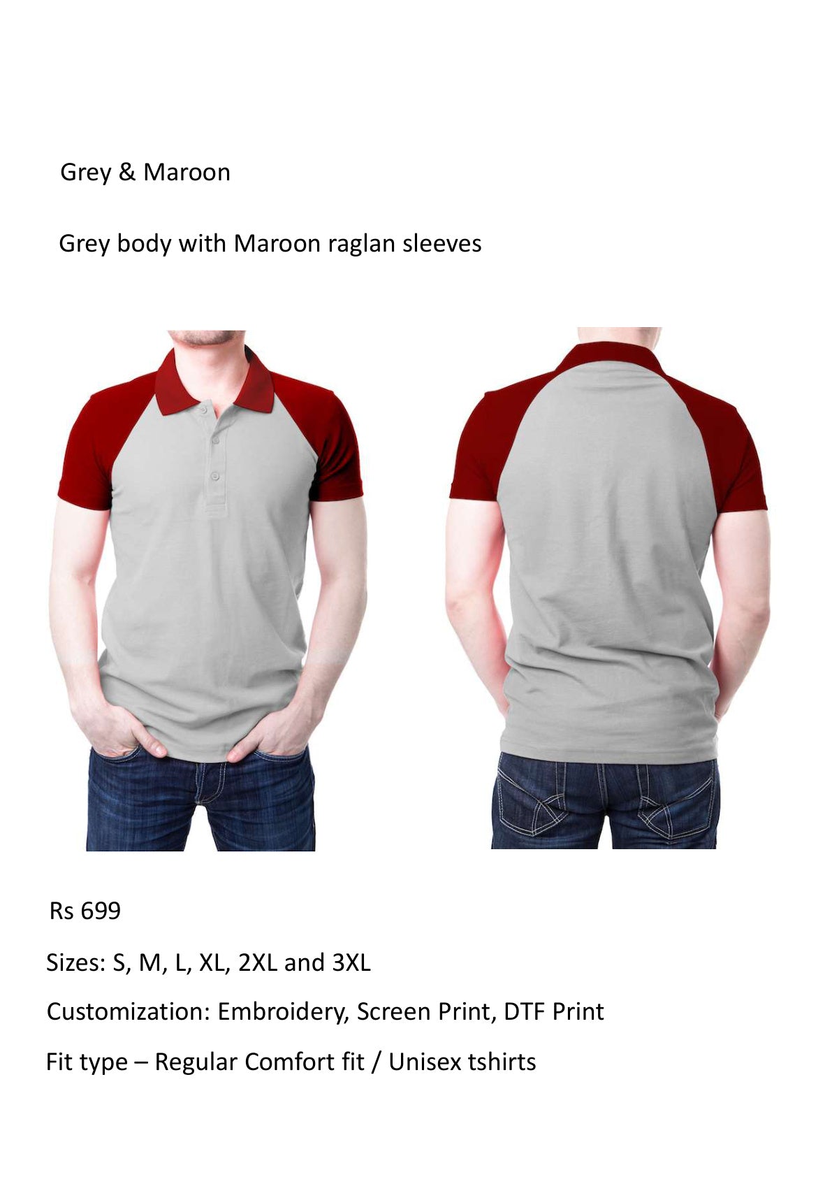 Grey & Maroon
