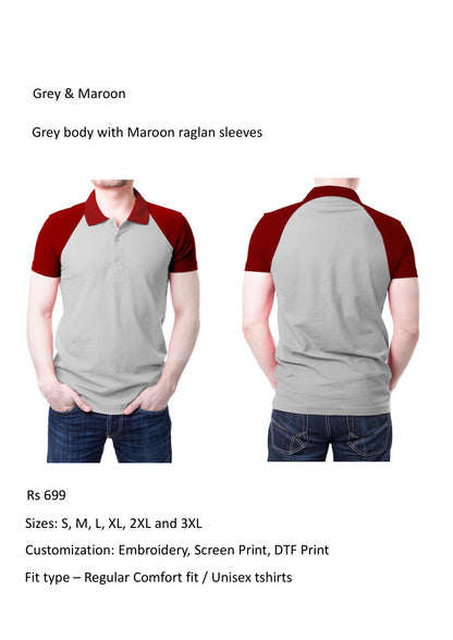 Grey & Maroon