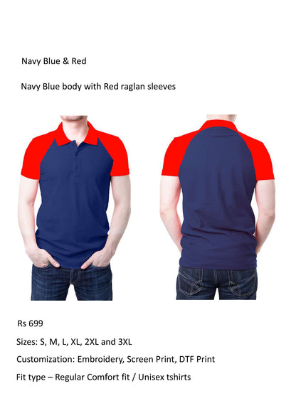 Navy Blue & Red