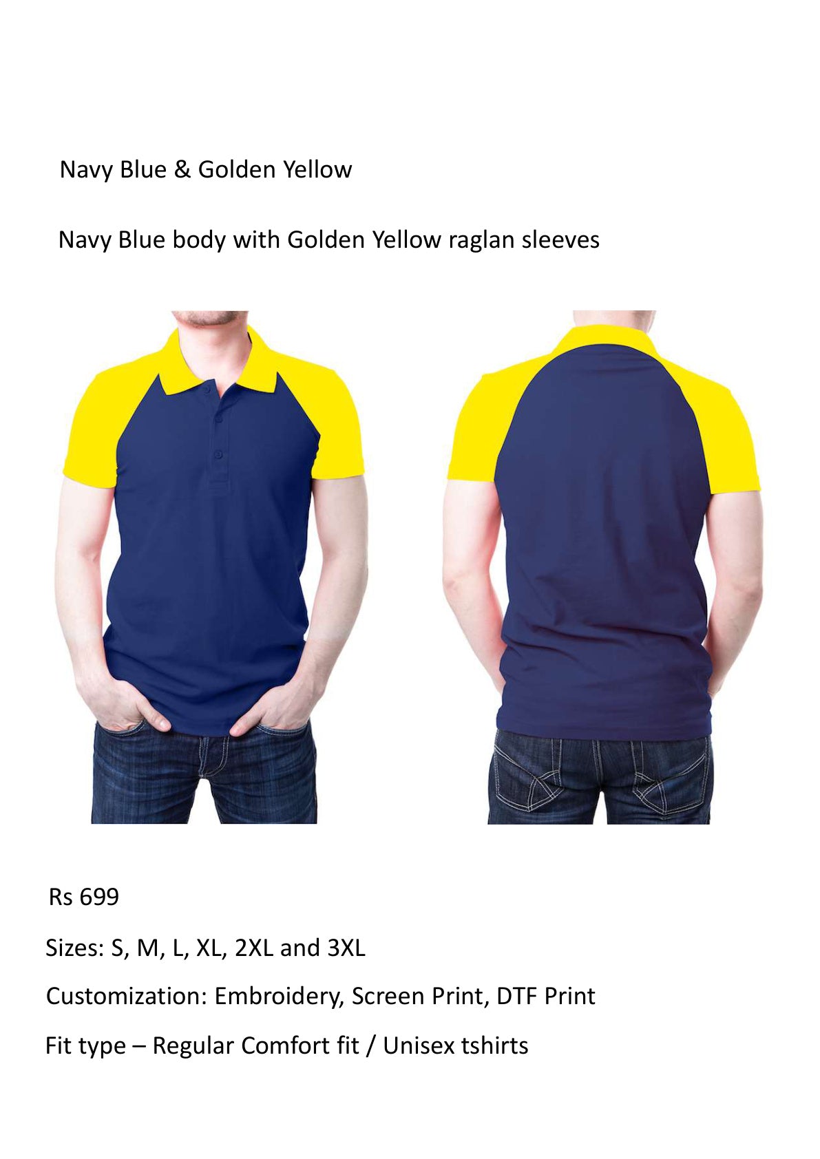 Navy Blue & Golden Yellow