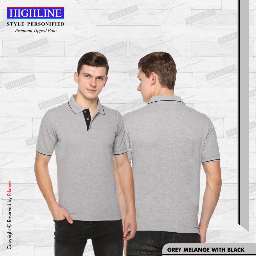 Grey Melange with Black