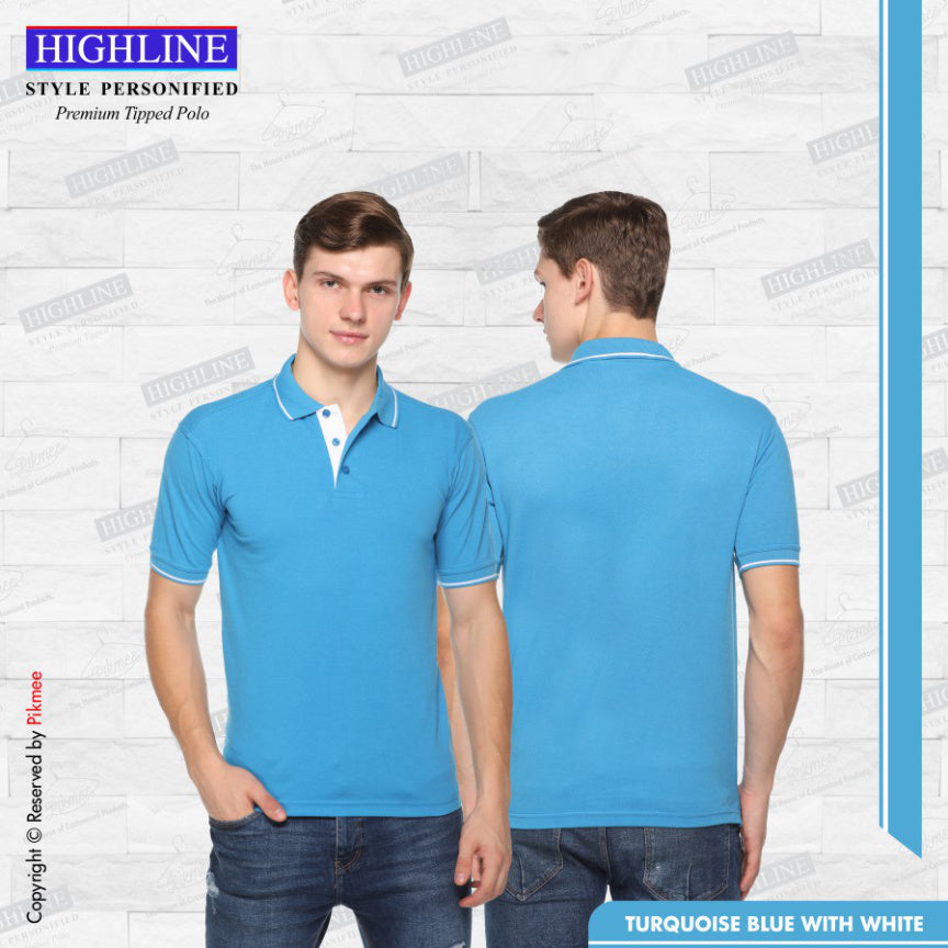 Turquoise Blue with White