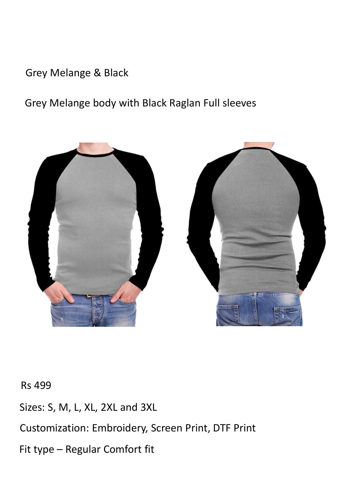 Grey Melange & Black