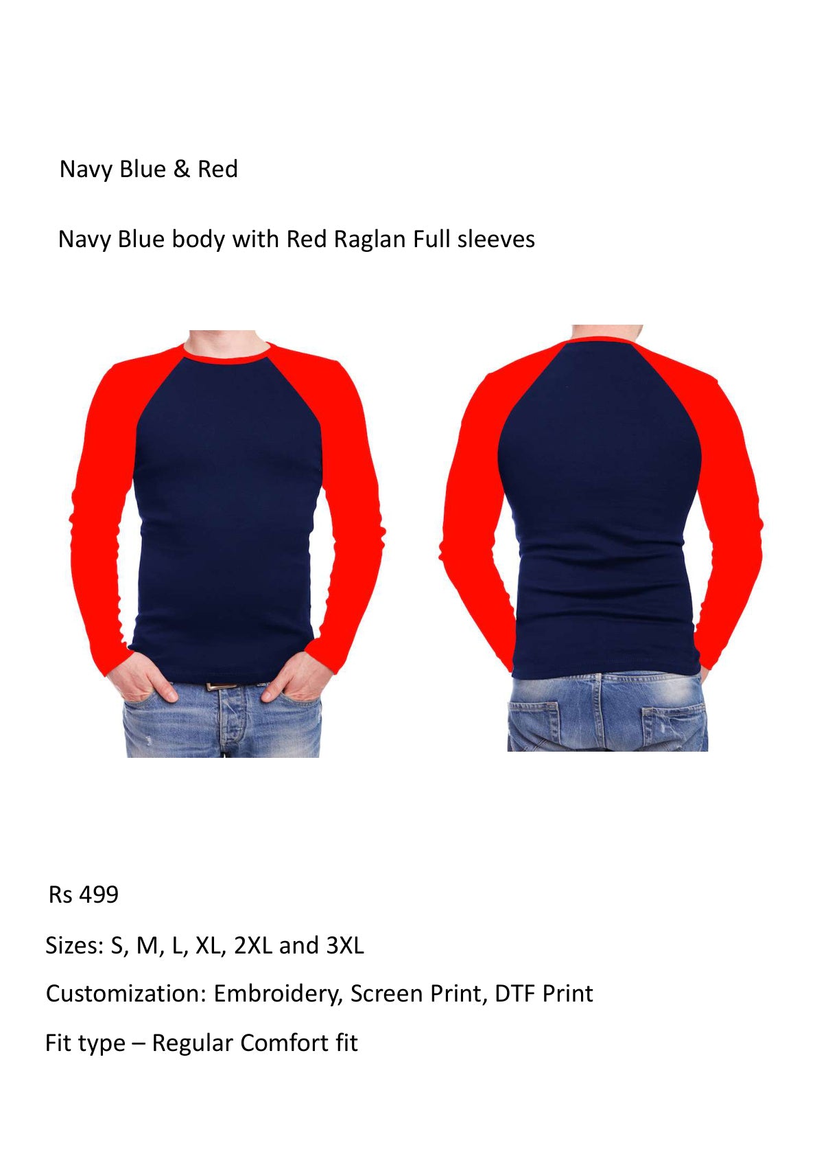 Navy Blue & Red