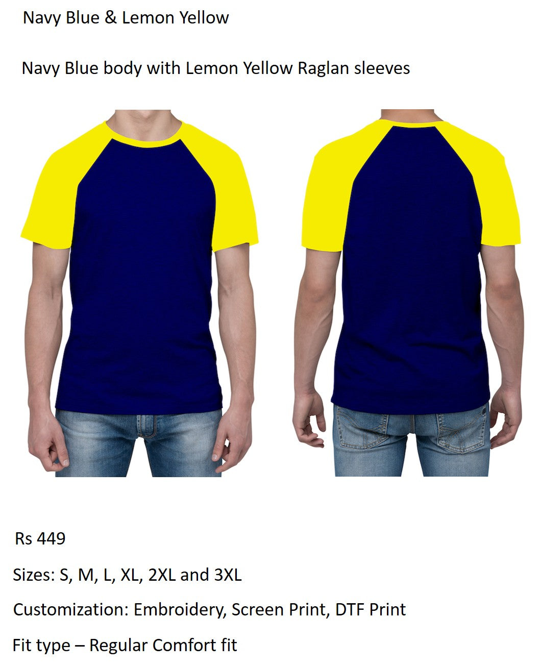 Navy Blue & Lemon Yellow