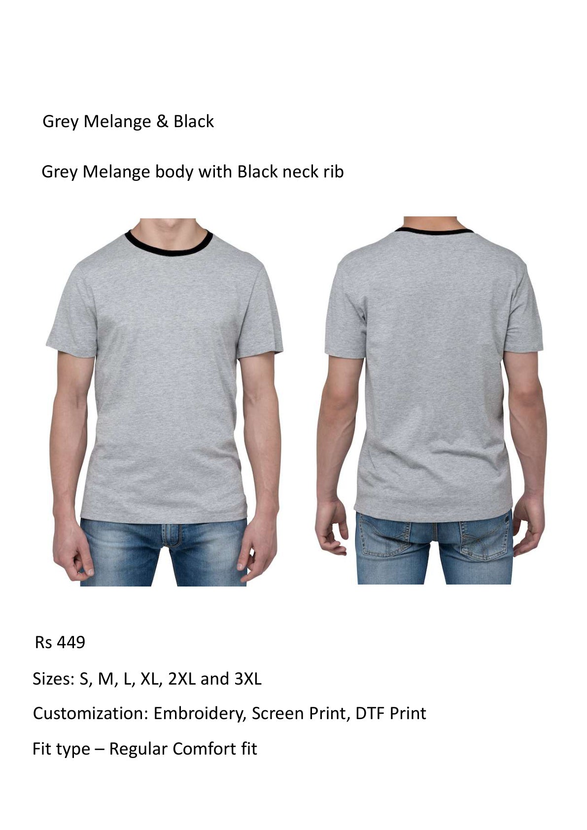 Grey Melange & Black