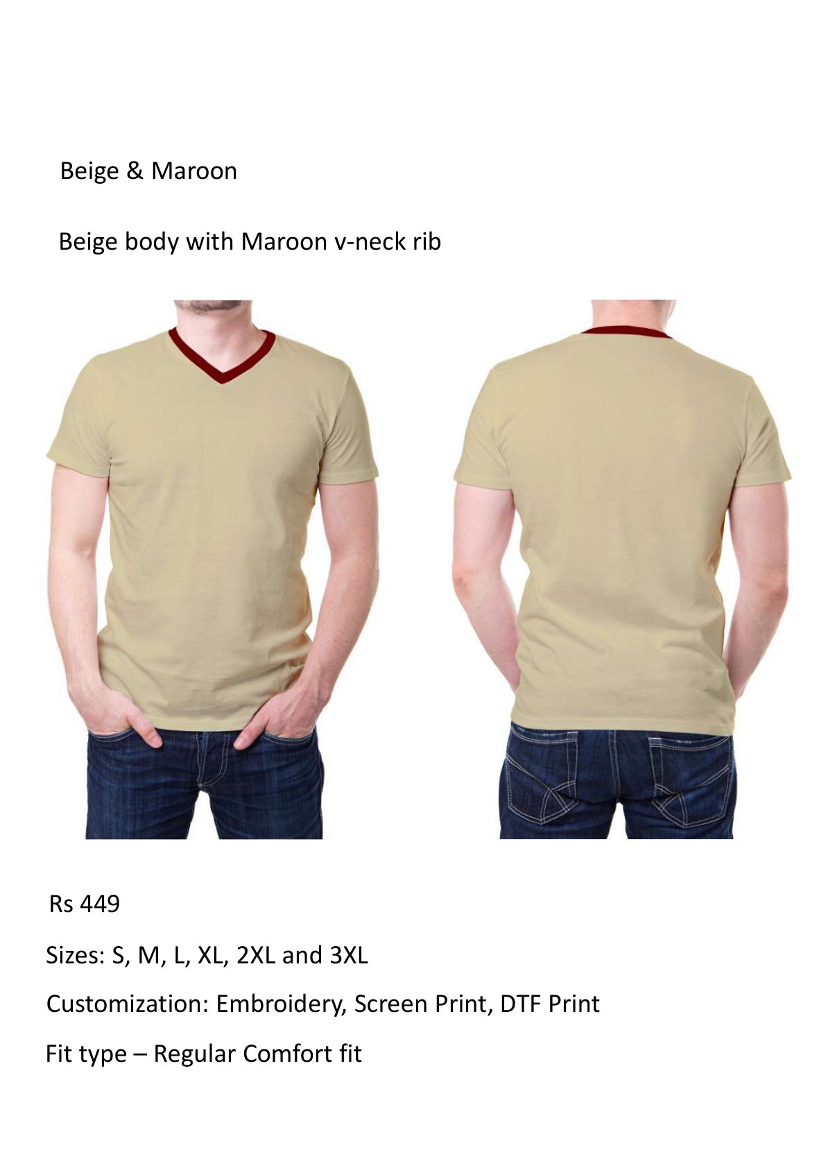 Beige & Maroon