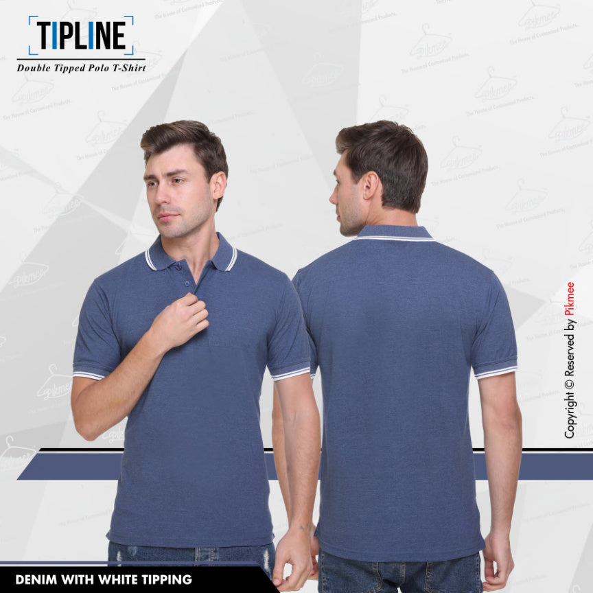 Denim Blue with White double tipping