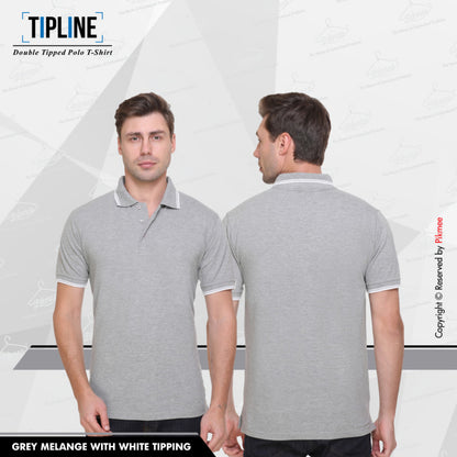 Grey Melange with White double tipping