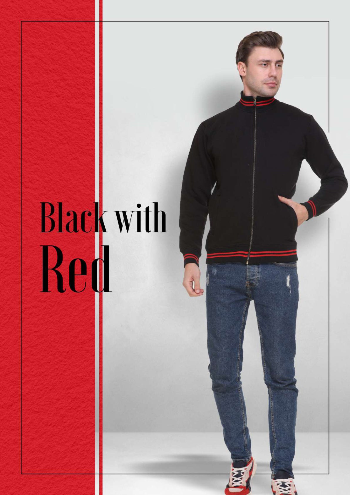 Black with Red