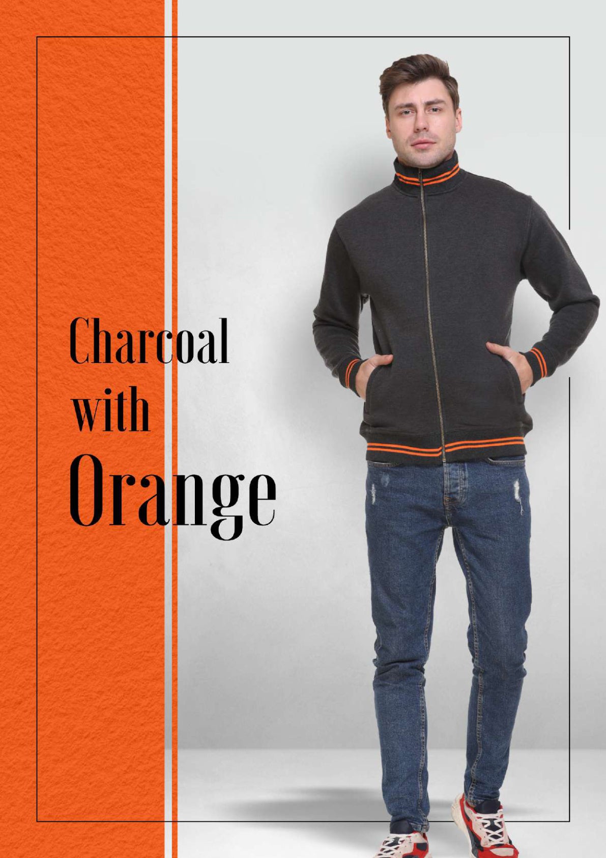 Charcoal with Orange