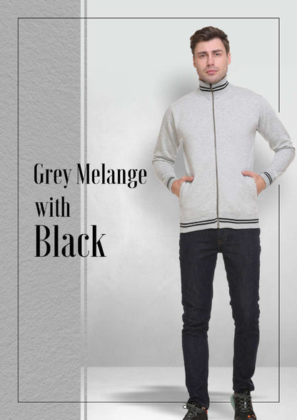 Grey Melange with Black