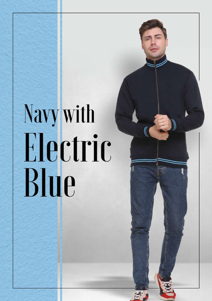 Navy with Electric Blue